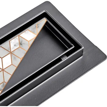 BPS-koupelny Sprchový odtokový žlab 2in1 DL01 FIX HYD-2693 100 cm, černý