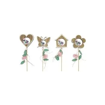 Velikonoční dekorace Zápich dřevěný jarní 10 cm + špejle (8735)