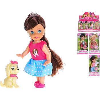 Panenka 12cm s mazlíčkem v krabičce 4druhy