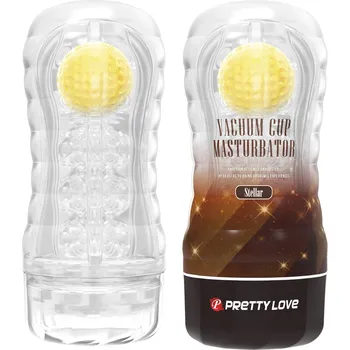 Pretty Love Stellar Vacuum Cup Stimulation Ball Masturbator Clear-Yellow