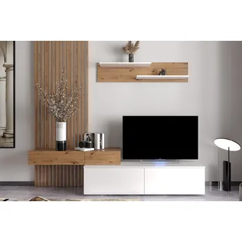 Obývací stěna ROSALINDA obývací stěna, bílá/dub artisan