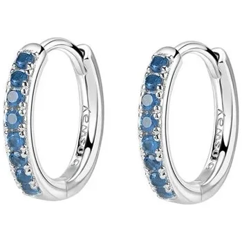 Náušnice Stříbrné náušnice kroužky Brosway Fancy Freedom Blue FFB81 pár + dárek zdarma