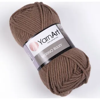 Příze Pletací příze YarnArt MERINO BULKY 514 světle hnědá, jednobarevná, 100g/100m
