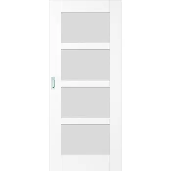 Interiérové dveře ERKADO Posuvné dveře do pouzdra Juka 4 - Sněhobílá Greko, 80/197 cm