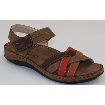 Dámské sandále Santé CB/43170 dámské kožené sandály Barva: Taupe hnědá, Velikost: 37