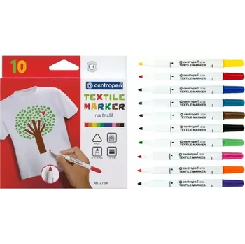 SADA POPISOVAČŮ NA TEXTIL A KŮŽI - 10 ks