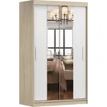 Šatní skříň RETICULA 01 se zrcadlem, dub sonoma/bílá +možnost VÝNOSU + vyzvednutí ZDARMA