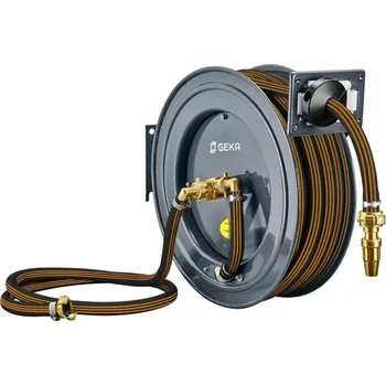 Zahradní hadice Karasto Automatický ocelový naviják hadic GEKA plus s 15 m 3/4" hadice EPDM
