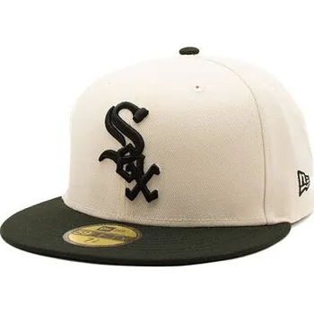 Pokrývka hlavy Kšiltovka New Era 59FIFTY MLB Chicago White Sox Retro - Cream White / Black velikosti fitted caps 8 (63.5 cm)