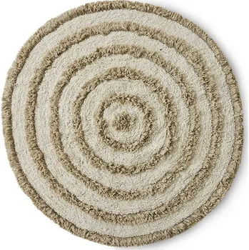 Koupelnová předložka Béžová kulatá bavlněná koupelnová předložka Bath mat - Ø 120 cm