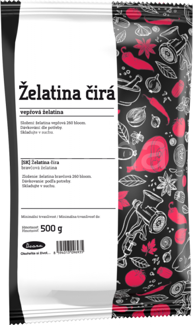 Želatina čirá 500g, 240 - 260 bloom