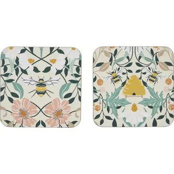 prostírání Ulster Weavers Korkové podložky Bee Bloom 10,5x10,5 cm 4 ks