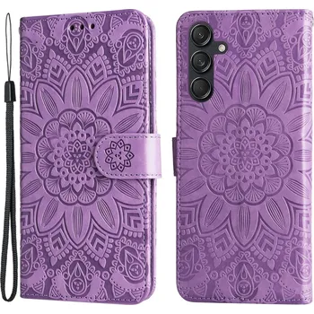 Pouzdro na mobilní telefon Sunflower knížkové pouzdro na Samsung Galaxy M55 5G - fialové