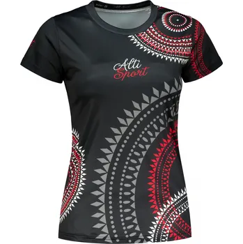 Dámské funkční triko premium ALTISPORT VOJ/ALW033TR01 ČERNOČERVENÁ XS