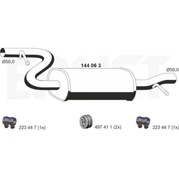 Tlumič výfuku Střední tlumič výfuku ERNST 144063