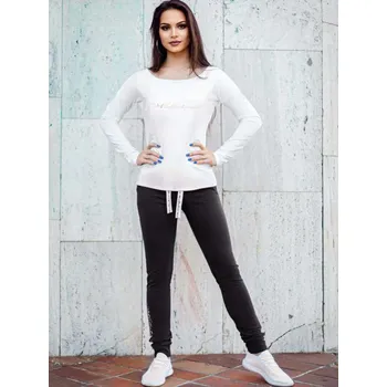 Dámská tepláková souprava VSB11 černá + bílá, VELIKOST XXS/XS