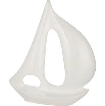 Keramická dekorace loď Albufeira bílá, 12x39x45 cm