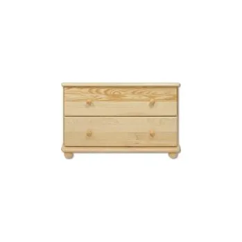 Nábytek Komoda DN102 borovice masiv 2 šuplíky 80x55x47 cm NELAKOVANÁ