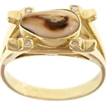 Myslivecký prsten zlatý s grandlí