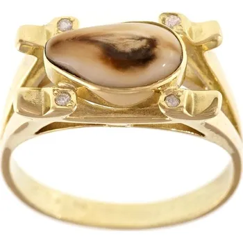 Prsten Myslivecký prsten zlatý s grandlí 55 mm