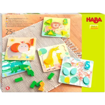 Dřevěná hračka Vkládací puzzle - divoká zvířata