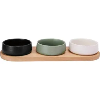 BITES APERO set 4 ks - podnos 32 x 10,5 cm + 3 x miska 9,5 cm, výška 3,5 cm