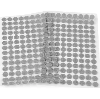 Zip Suchý zip samolepicí kolečka Ø10 mm, 63 párů - šedá