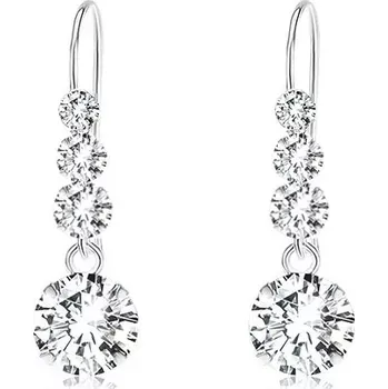 Náušnice Náušnice ze stříbra 925, tři krystalky Swarovski čiré barvy, kulatý zirkon