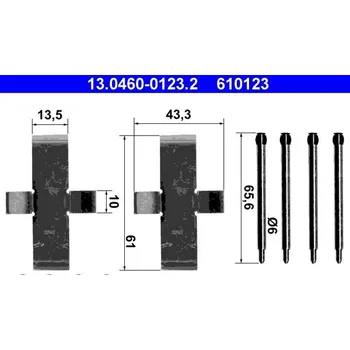 Brzdový systém Sada příslušenství, obložení kotoučové brzdy ATE 13.0460-0123.2