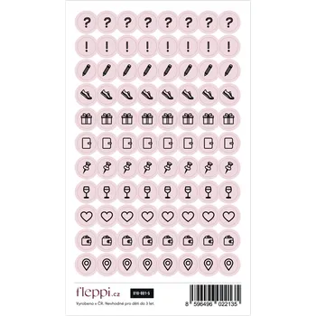 samolepka Fleppi Color coding kolekce | nude růžová – ikonky