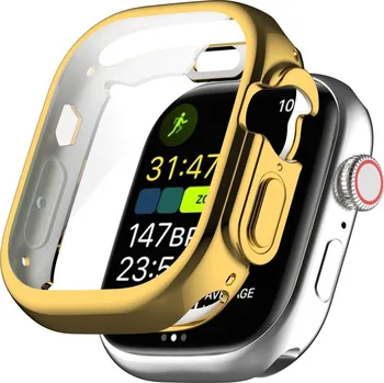 Pouzdro na mobilní telefon Soft nasazovací gelové ochranné pouzdro pro Apple Watch Ultra/Ultra 2 49 mm - zlaté