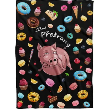 deka Deka 200 x 140 cm - Věčně přežraný - sladkosti