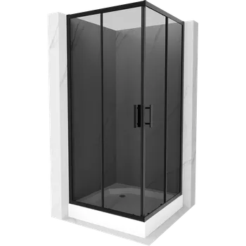 Mexen Rio čtvercová sprchová kabina 90 x 90 cm, grafit, černá + vanička Rio, bílá - 860-090-090-70-40-4510 Sprchové kouty s vaničkou