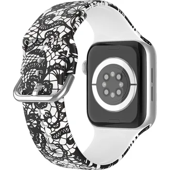 Ostatní příslušenství k chytrým hodinkám Print silikonový řemínek na Apple Watch Ultra/Ultra 2 49mm/SE/SE 2022/2023 44mm/9/8/7 45mm/6/5/4 44mm/3/2/1 42 mm - vzor J