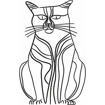 Plakát Plakát, Obraz - Line Cat, Justyna Jaszke