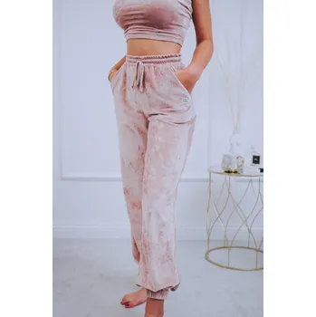 Dámské tepláky VSB22 VELUR dusty pink, VELIKOST L/XL