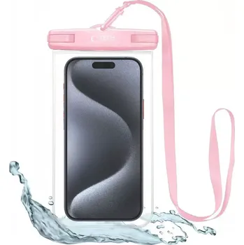 Pouzdro na mobilní telefon Pouzdro TECH-PROTECT UNIVERSAL WATERPROOF CASE - Růžové