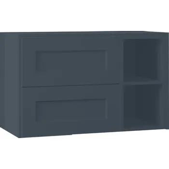 Koupelnový nábytek EBS Laca Skříňka umyvadlová s deskou a s regálem vpravo, 93,2 cm, hlubinná modř matná, LACARP90M