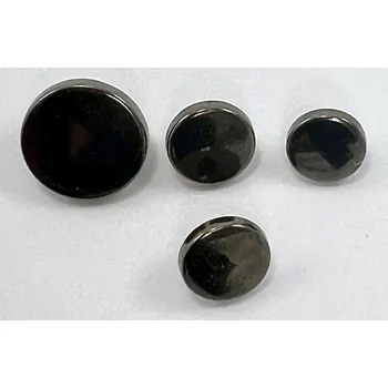 Knoflík Pokovený knoflík se spodním přišitím - tmavá stříbrná - průměr 1,25 cm