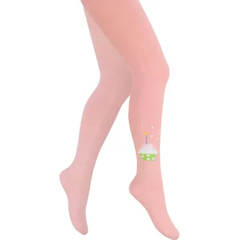 Dívčí oblečení Dívčí vzorované punčocháče WOLA CELEBRATE růžové Velikost: 92-98