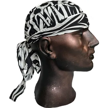 Šátek šátek na hlavu (čepička) bavlněný čáry