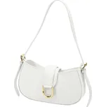 Bílá trendy kožená kabelka se zlatými doplňky
