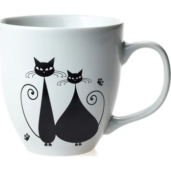 Porcelánový hrnek Tonda Black Cats, černé kočky dekor č. 6 - 470 ml