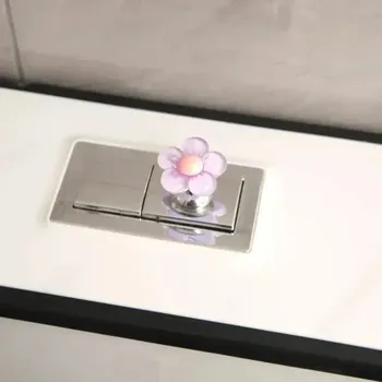 Splachovací tlačítko Tlačítko WC pro dlouhé nehty | splachovadlo na WC - Květiny