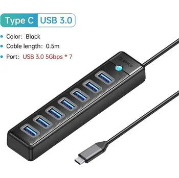 USB hub USB HUB | USB rozbočovač - USB C 7 Port 50CM