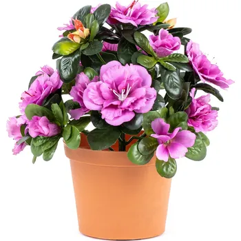 umělá květina Umělá květina Azalka v květináči fialová, 21 x 10 x 10 cm