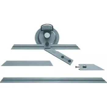 Úhloměr Univerzální úhloměr s lupou zkosený, ČSN 251624 - 360° (China, 80. léta, kvalita. Níže foto, kliknutím zvětšíte obrázek)