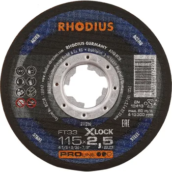 Řezný kotouč RHODIUS Ruční řezný kotouč FT33 X-LOCK 115 x 2,5 x 22,23 PROline