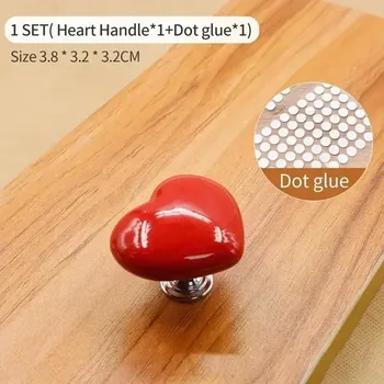 Splachovací tlačítko Tlačítko WC pro dlouhé nehty | splachovadlo na WC - Srdce-červené