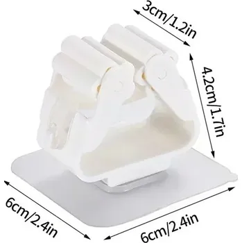 Úložný box Nástěnný držák na mopy a košťata - Bílý úložný stojan